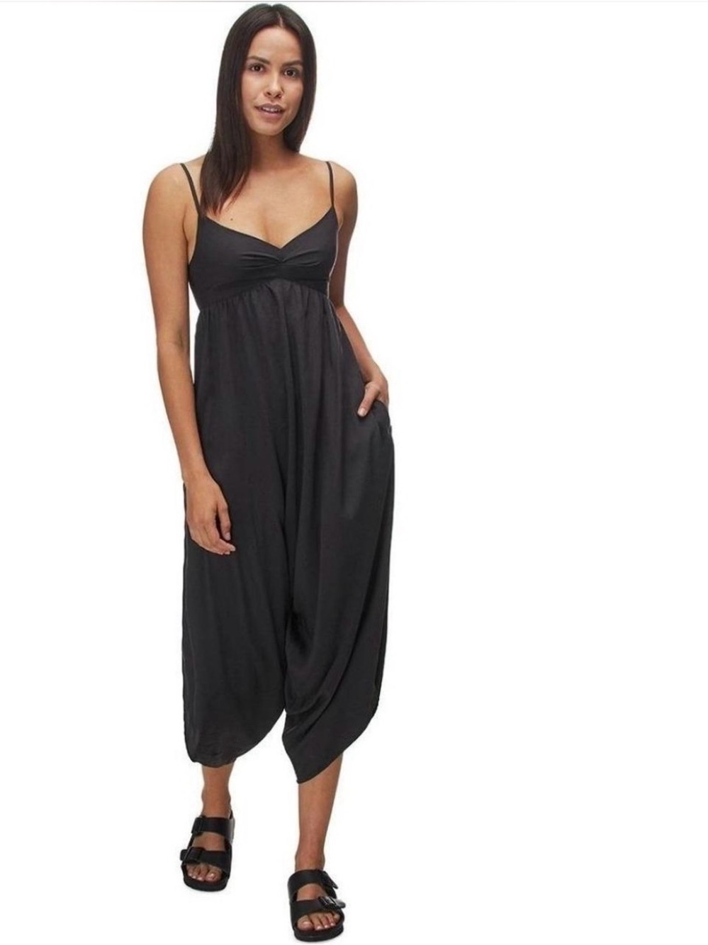 Patagonia Black Spaghetti-Strap Harem Jumpsuit